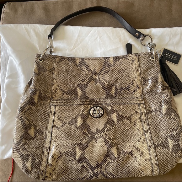 Coach Bags Euc Coach Python Print Hobo Bag Poshmark